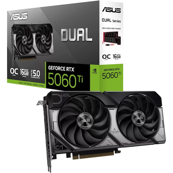 Placa video ASUS Dual GeForce RTX™ 5060 Ti OC Edition, 16GB GDDR7, 128-bit