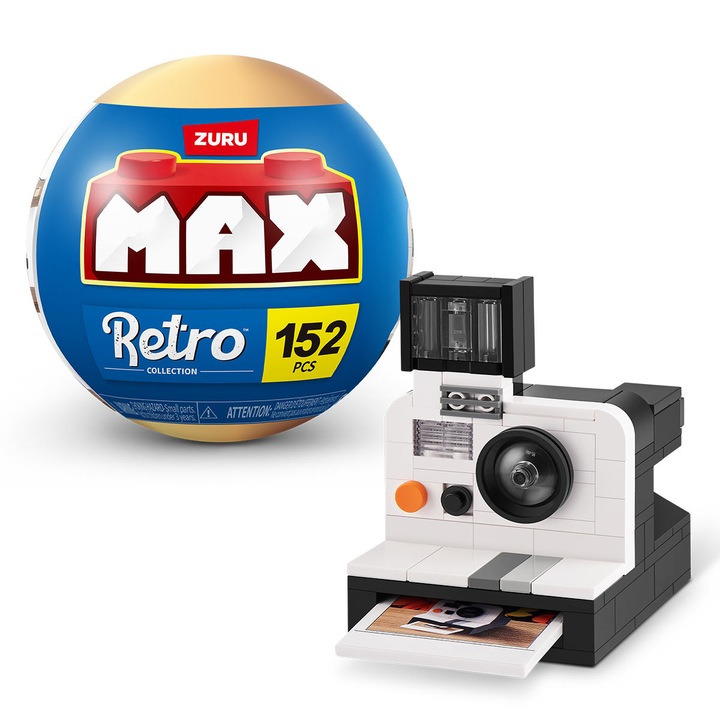 Set de constructie capsula MAX seria Retro S1 − Aparat foto Polaroid, ZURU