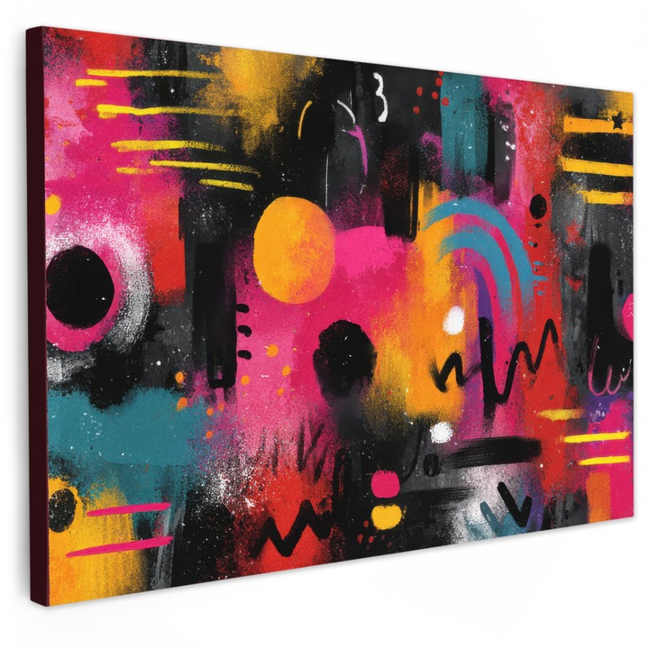 Tablou Canvas, Abstract, Decorative, Living, Bucatarie, Modern Art, Decorarea peretilor Roz 30x20 cm