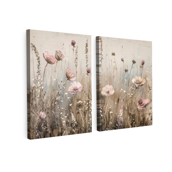 Set Tablouri Multicanvas 2 Piese, Abstract, Decorative, Living, Modern Art, Decorarea peretilor 60x40 cm