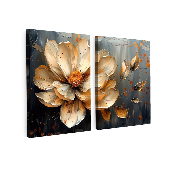 Set Tablouri Multicanvas 2 Piese, Abstract, Decorative, Living, Modern Art, Decorarea peretilor 180x120 cm