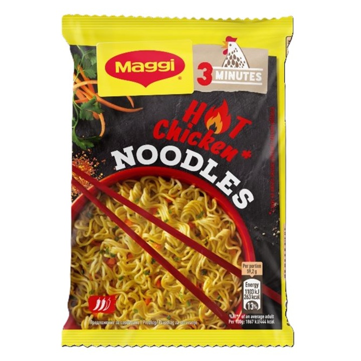 Нудъли, MAGGI, Люто Пиле, 59.2g
