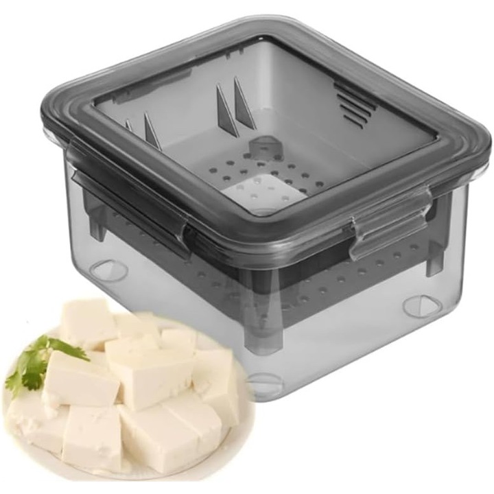 Kit presare tofu, presa manuala, design profesional, material ecologic, gri