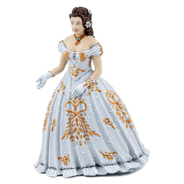 PAPO Sissy császárné figura, kézzel festett, arany mintás ruha, 15cm