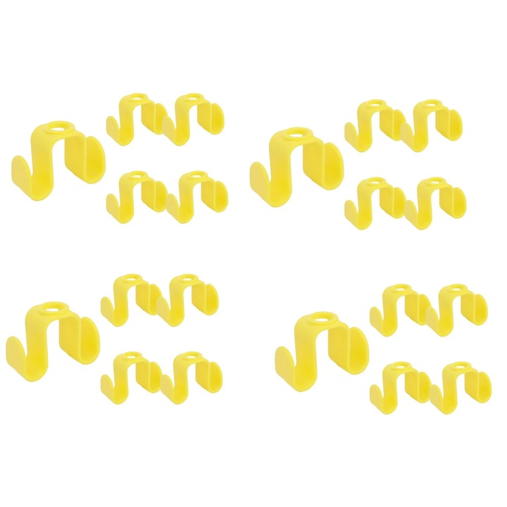Set 20 mini umerase pentru haine, tip carlig, 4.5 x 3.5 cm, plastic, galben