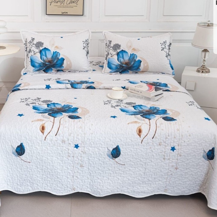 Set cuvertura cu 2 fete de perna, Casa de Vis, matlasata, 220x240cm, 3 piese, Y-320