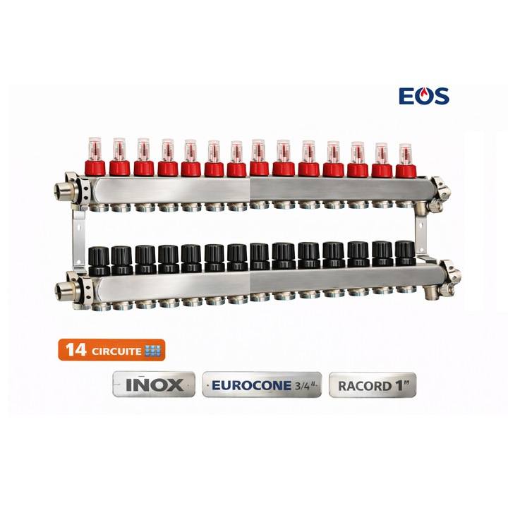 Колектор EOS Inox 14 канала 1"x3/4 Eurocone (CD85/14)