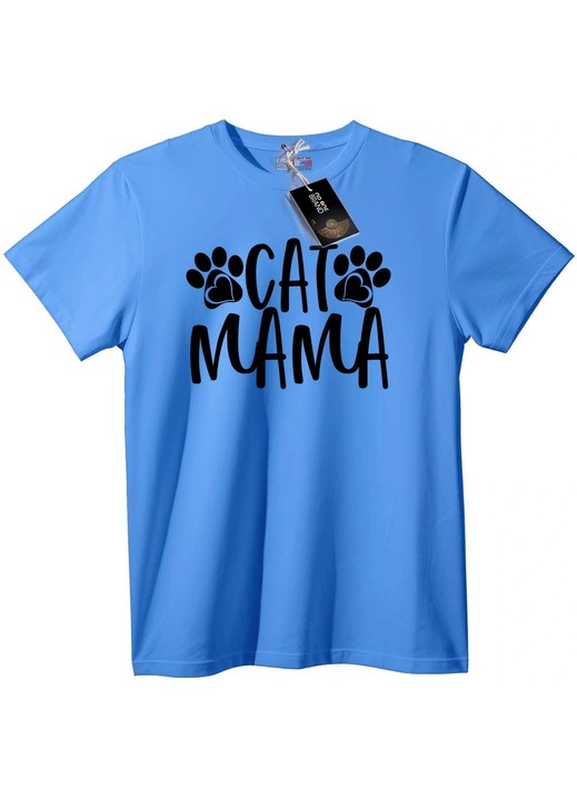 Тениска Котешка Майка с Лапички, Светлосин
