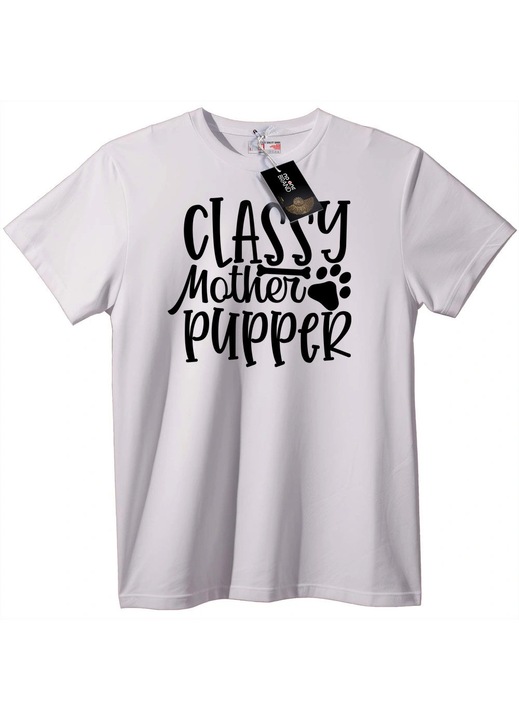 Тениска Елегантна Кучешка Майка, Бял