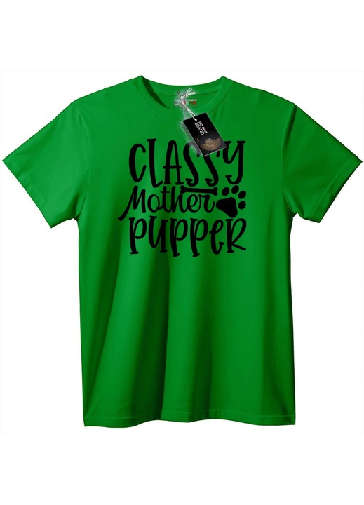 Тениска Елегантна Кучешка Майка, Зелен