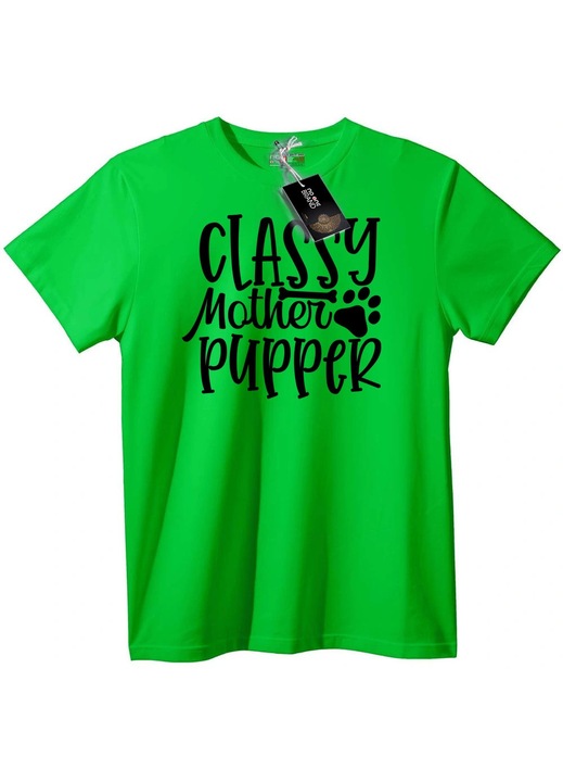 Тениска Елегантна Кучешка Майка, Светлозелен