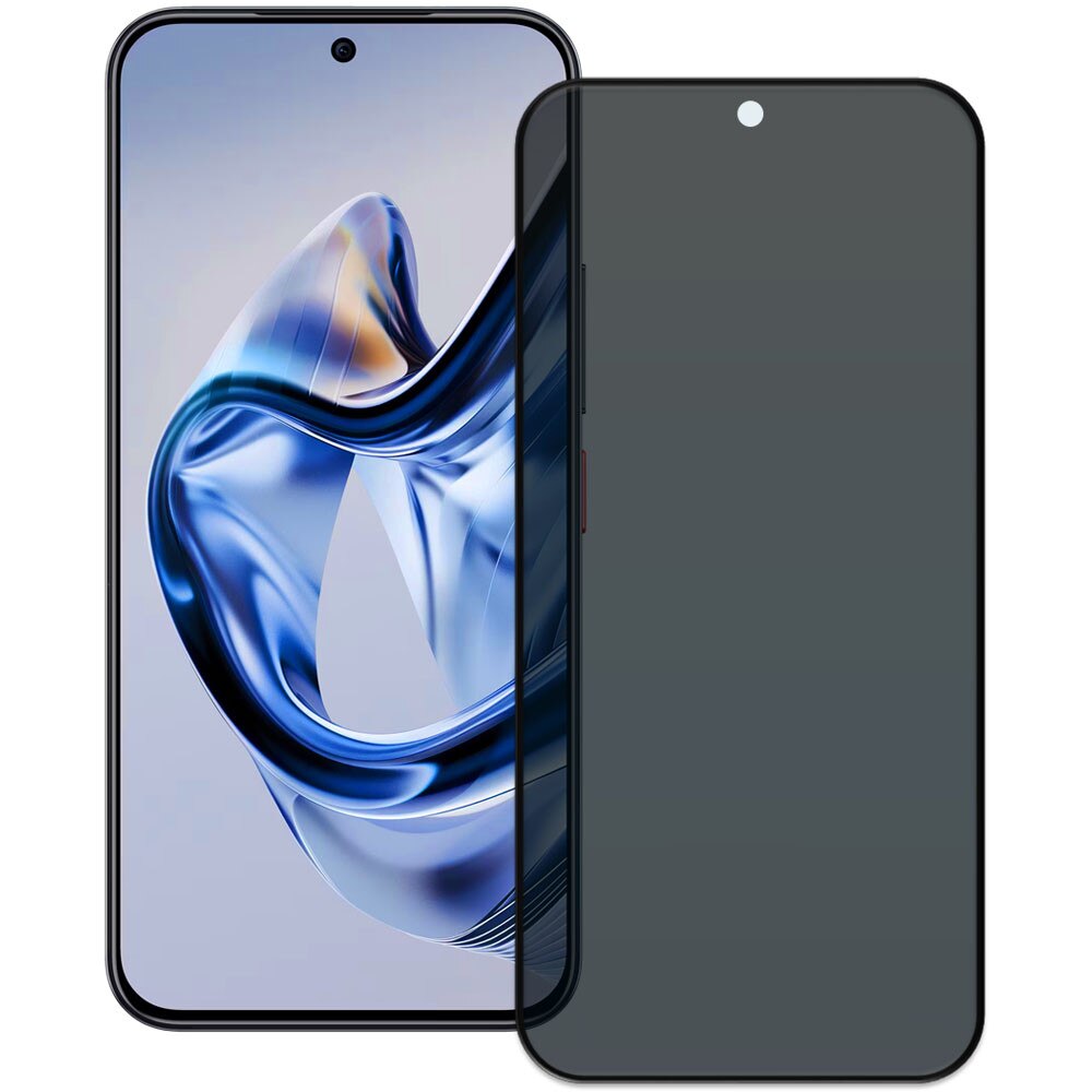 Folie din sticla securizata pentru ZTE Nubia Air, HAMSTERBOX Privacy Shield, Protectie completa ecran, Full face, Aplicare rapida, Case Friendly, Negru