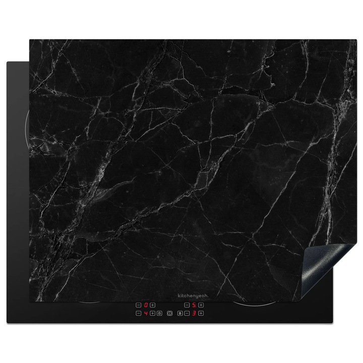 Защита за индукционен плот, Защита за готварска печка, Капак за плот, Против надраскване, Декор за кухня Черен 65x52 см
