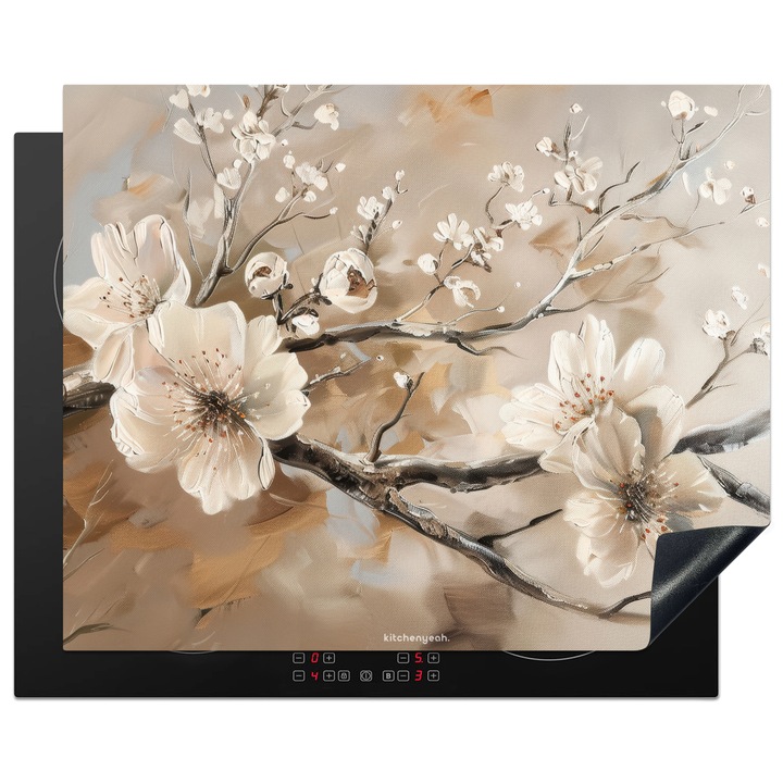 Защита за индукционен плот, Защита за готварска печка, Покритие за плот, Против надраскване, Декор за кухня светлобежов 65x52 см