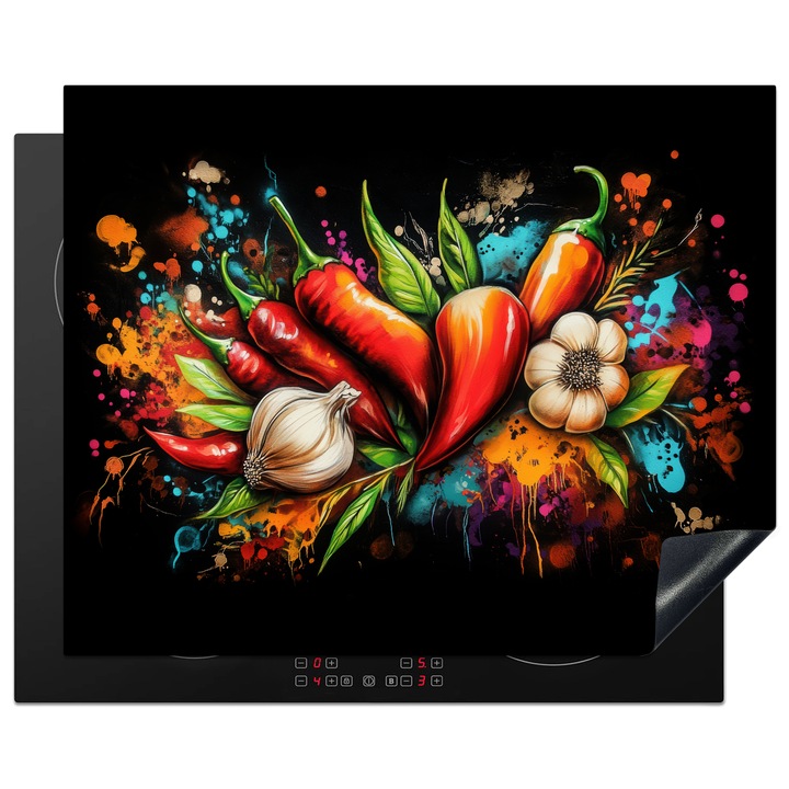 Защита за индукционен плот, Защита за готварска печка, Покритие за плот, Против надраскване, Декор за кухня Червено 65x52 см