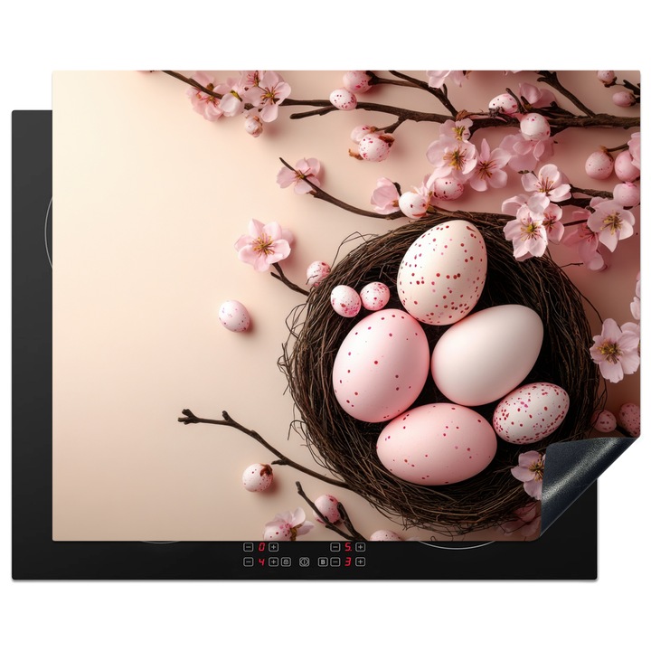 Защита за индукционен плот, Защита за готварска печка, Капак за плот, Против надраскване, Декор за кухня Светлорозов 65x52 см