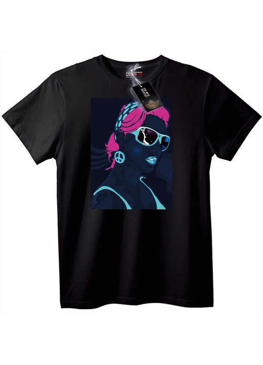 Tricou Semn Neon al Păcii, Negru