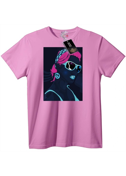 Póló neon békejel, Candy Pink