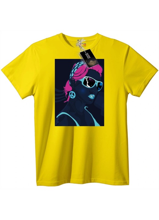 Póló neon békejel, Sárga