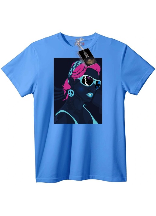 Póló neon békejel, Világoskék