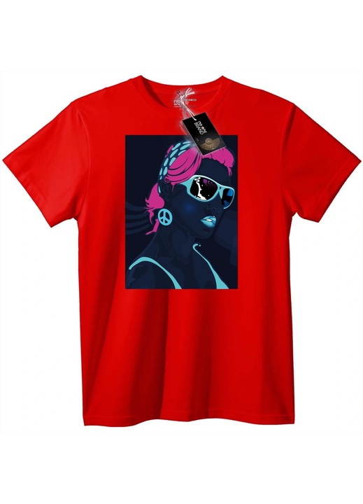 Póló neon békejel, Piros