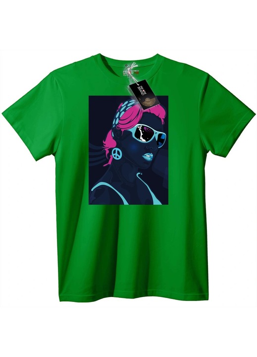 Póló neon békejel, Zöld