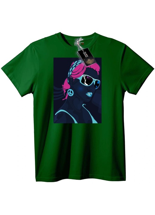 Póló neon békejel, Angolzöld