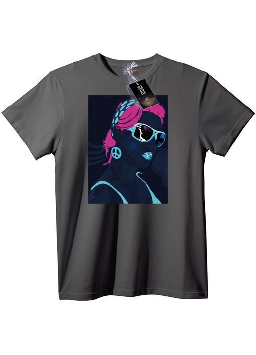 Póló neon békejel, Szürke