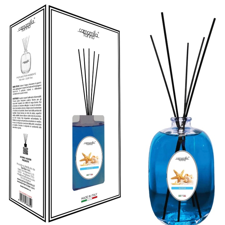 Odorizant camera Camomilla Torino Stone Marine, 700ml, design elegant, parfum persistent
