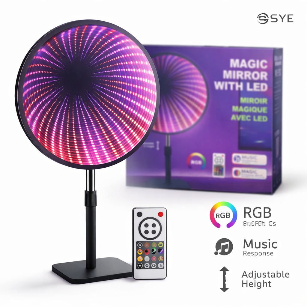 MAGICAL TANNING LIGHT LEDライト Oglindă cu LED s-Eye, efect tunel infinit 3D, iluminare RGB