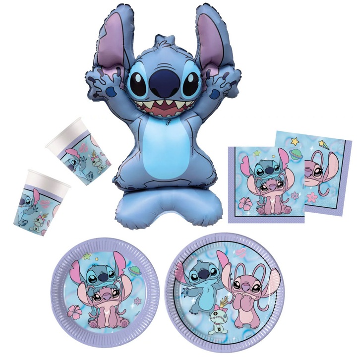 Disney Lilo és Stitch, A csillagkutya Angel Cute party szett 45 db-os