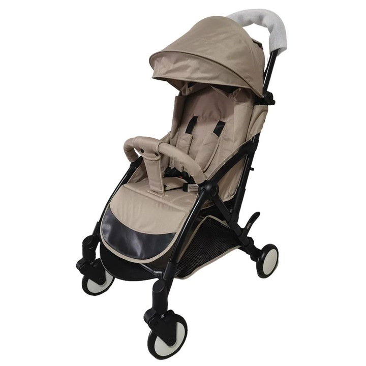 Carucior sport CWT B508 crem, pliabil compact, reclinabil, 6.1 kg, 0-36 luni, cos depozitare