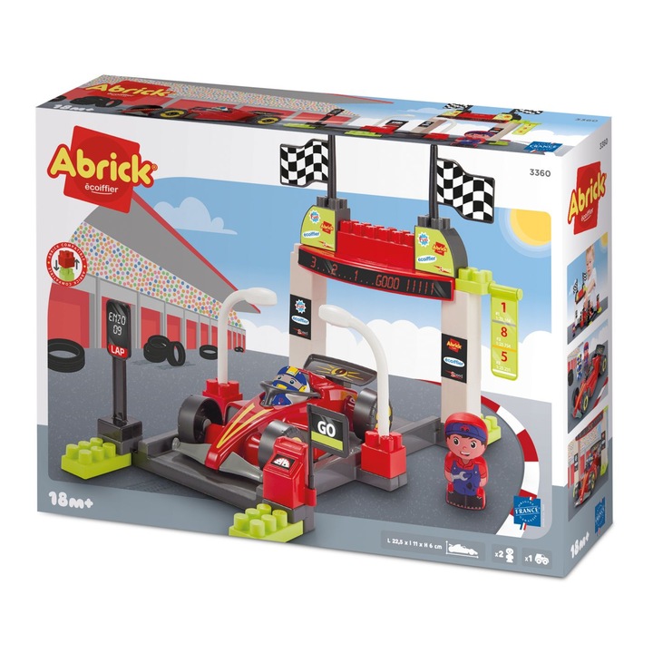 Set construcție Simba Oprire la Boxe Formula 1, 37 piese, multicolor, pentru copii de la 1 an