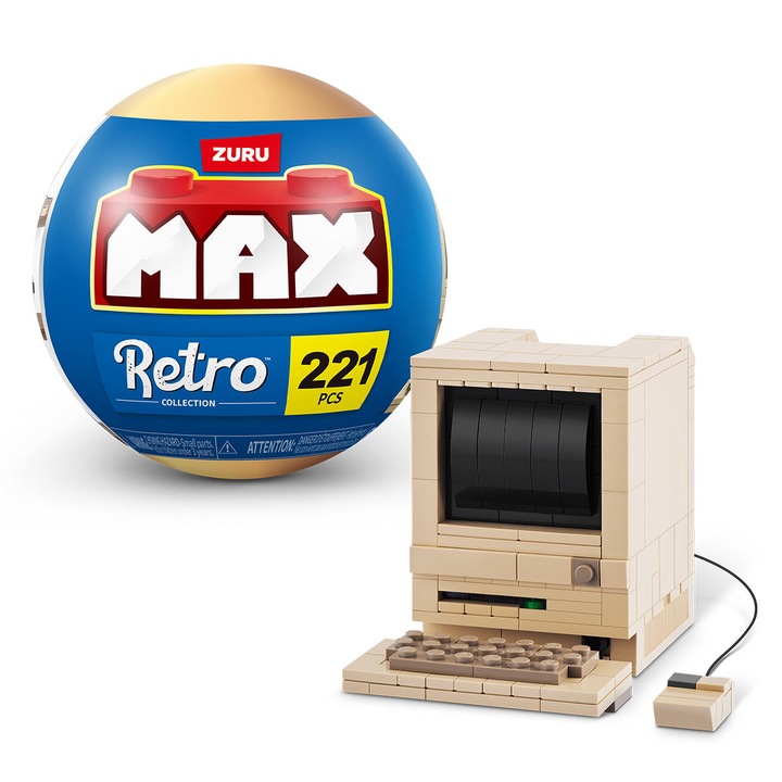 Set de construcție capsulă MAX Retro S1, 221 piese, multicolor, 8 ani