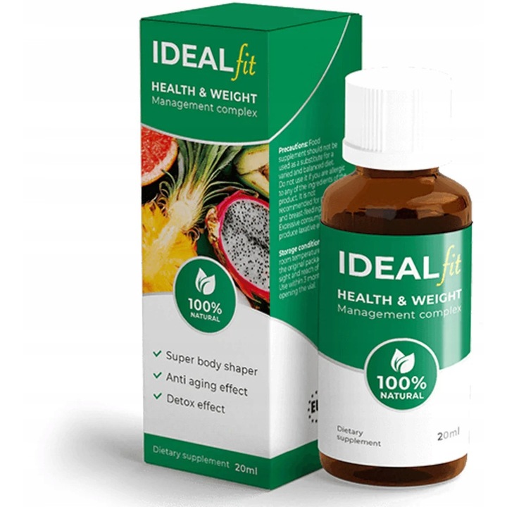 Idealfit picături naturale 30 ml, set pentru bărbați, L-Carnitină, extracte din plante