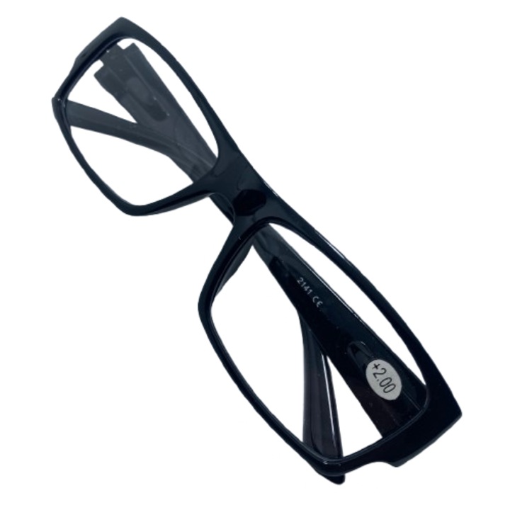 Ochelari de vedere RIF, dioptrie +2.00, culoare Negru, rama din plastic