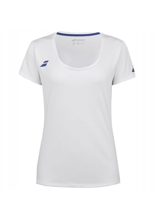 Детска спортна тениска Babolat Play Cap Sleeve Top, бяла, полиестер, дишаща