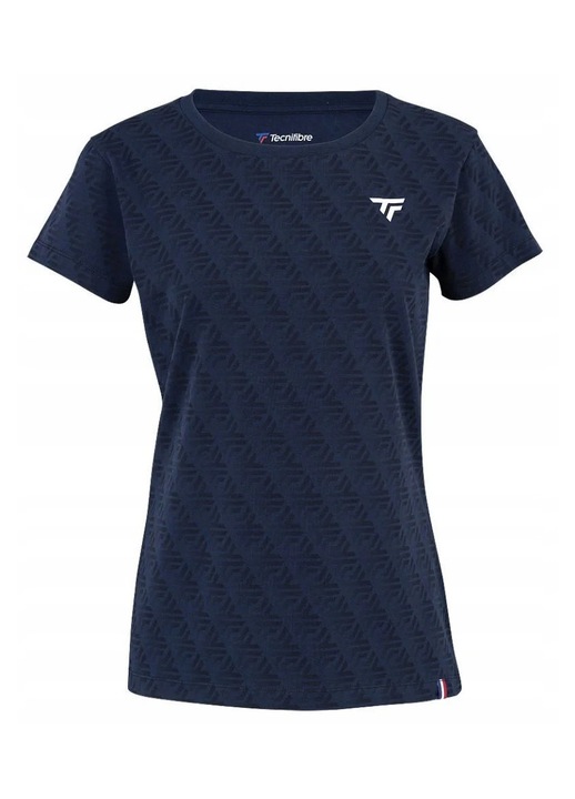 Tricou sport dama Tecnifibre W.Graphic Tee, bleumarin, material de bumbac si elastan, L INTL