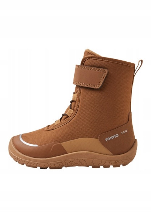 Ghete de iarna Reima Talvella Kids, impermeabile, vegan, unisex, culoare maro, talpa flexibila, elemente reflectorizante, 26 EU