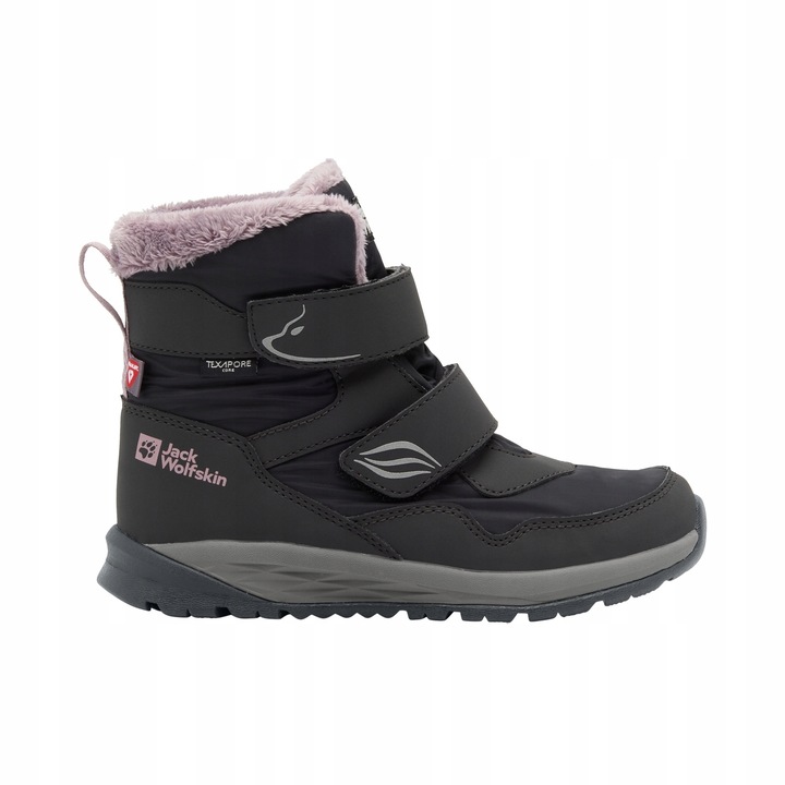 Ghete de drumetie copii Jack Wolfskin, impermeabile, sintetic, negru