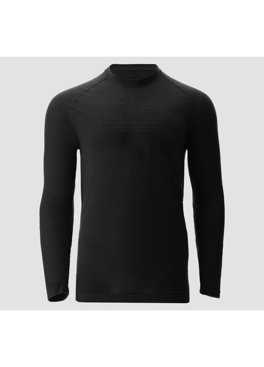 Bluza sport barbati Uyn, Fusyon Biotech, lana/lyocell/poliester/poliamida, termica, maneca lunga, neagra, S-M INTL