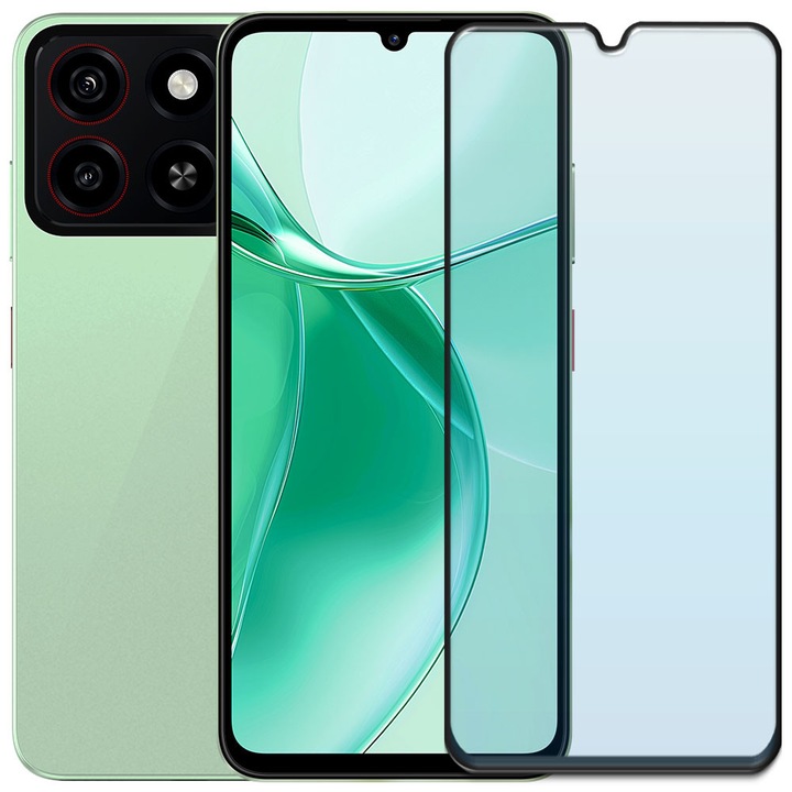 Folie din sticla securizata pentru ZTE Blade A35, HAMSTERBOX Glass Shield, Protectie completa ecran, Full face, Aplicare rapida, Case Friendly, Transparenta