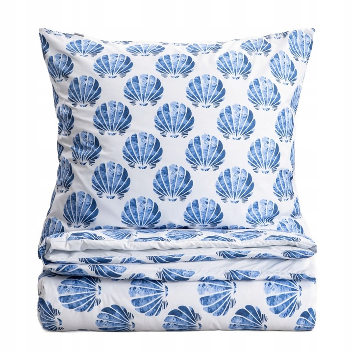 Lenjerie de pat, Homla, Posciel PEARLA, 220x200cm + 2x70x80cm, microfibra, model cu scoici