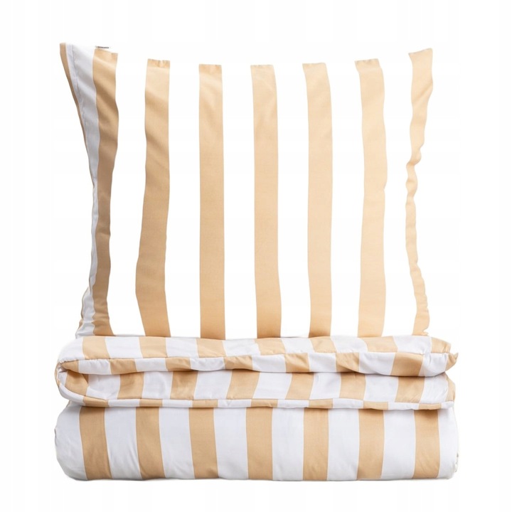 Lenjerie de pat, Homla, Posciel RAYAS, microfibra, alb-bej, 160x200cm + 2*70x80cm