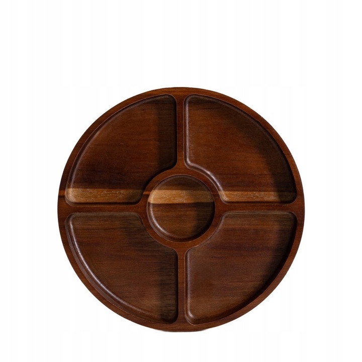 Platou de bucatarie, Homla, MOOKA, 5 compartimente, 29cm, lemn de acacia