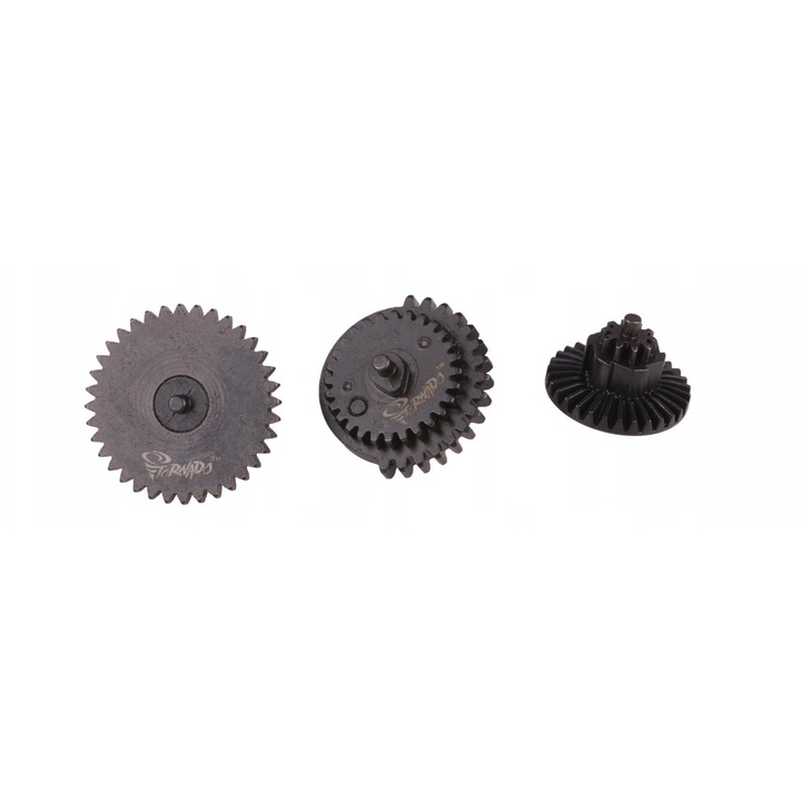 CNC acél fogaskerék szett 12:1 Tornado, krómozott, airsoft replikákhoz, kompatibilis v2 és v3 gearbox-szal