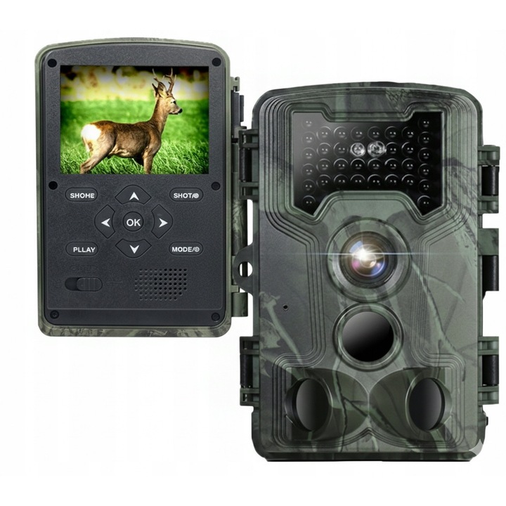 Камера за наблюдение fotopulapca 36MP Full HD, IP66, 3x PIR, пълен комплект