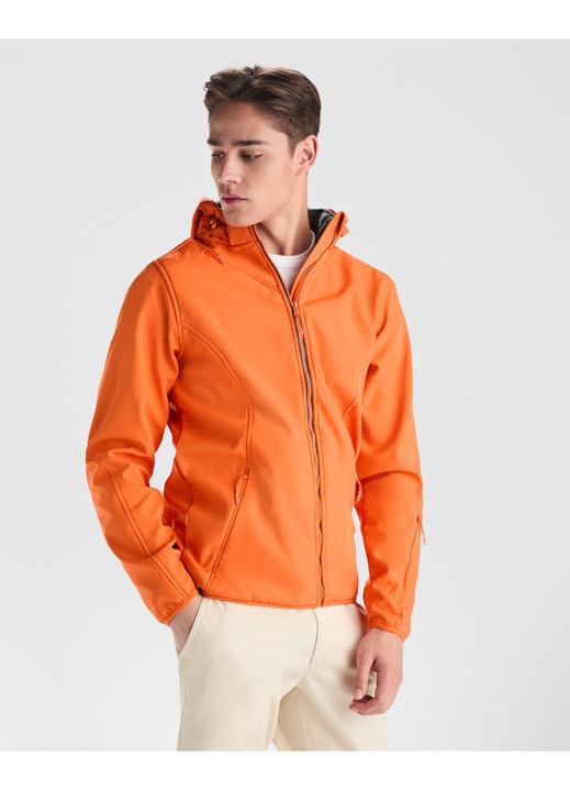 Jachetă softshell unisex Roly Siberia, rezistentă la apă și vânt, microfleece, portocalie, marimea L
