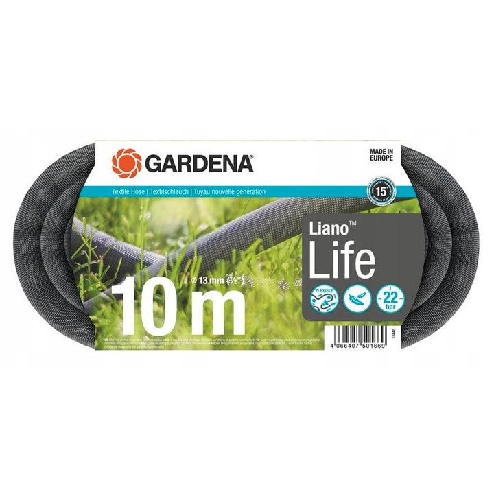 Gardena Liano Life kerti tömlő 1/2" 10m, 13mm, 2 tartozékkal