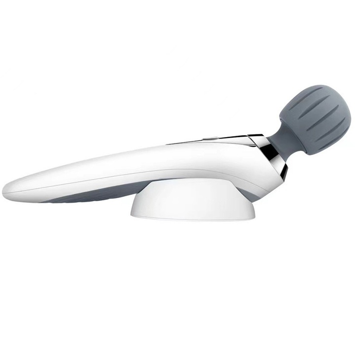 Vibrator electric ORBER, 2200 mAh, 5 trepte intensitate, cap masaj rotund, alb, 295x140x55 mm